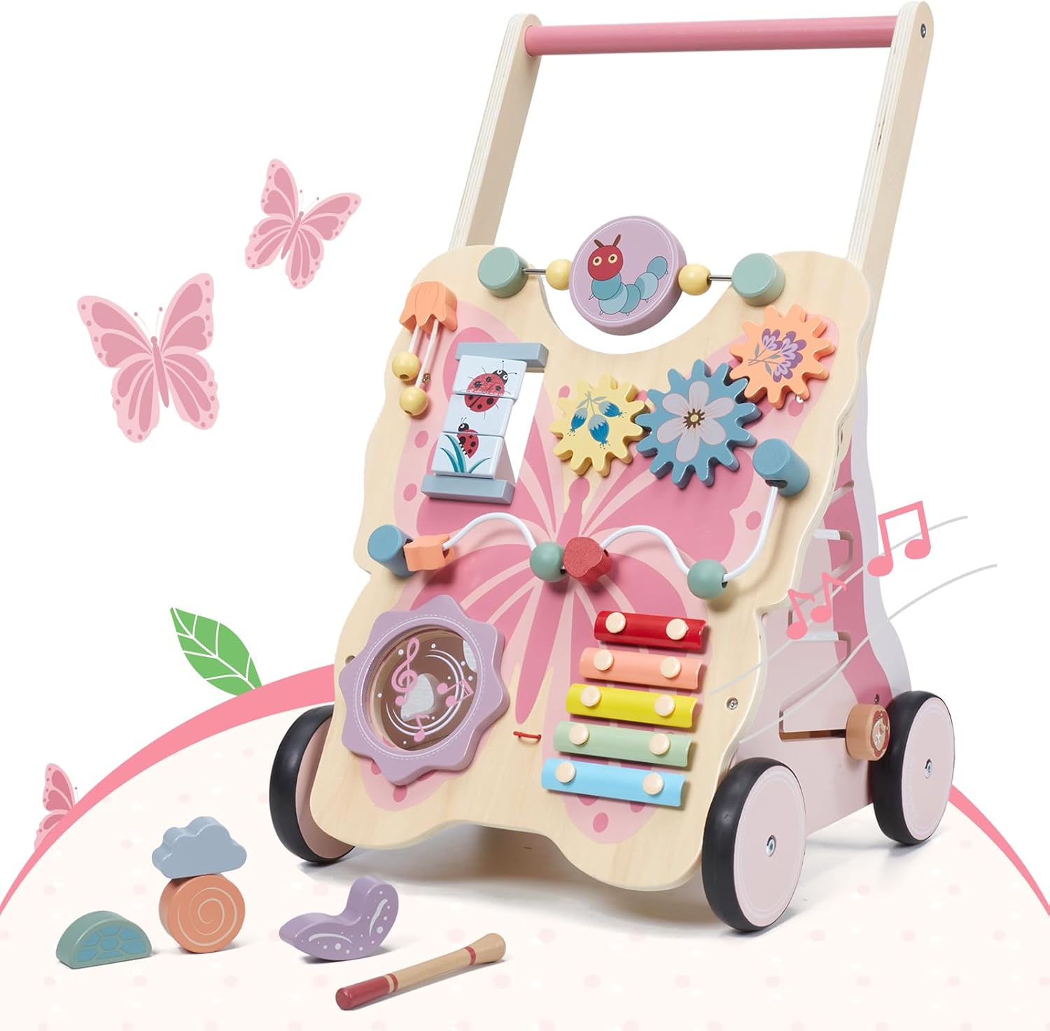Wooden Push and Pull Learning Walker - Butterfly Activity - immagine 7