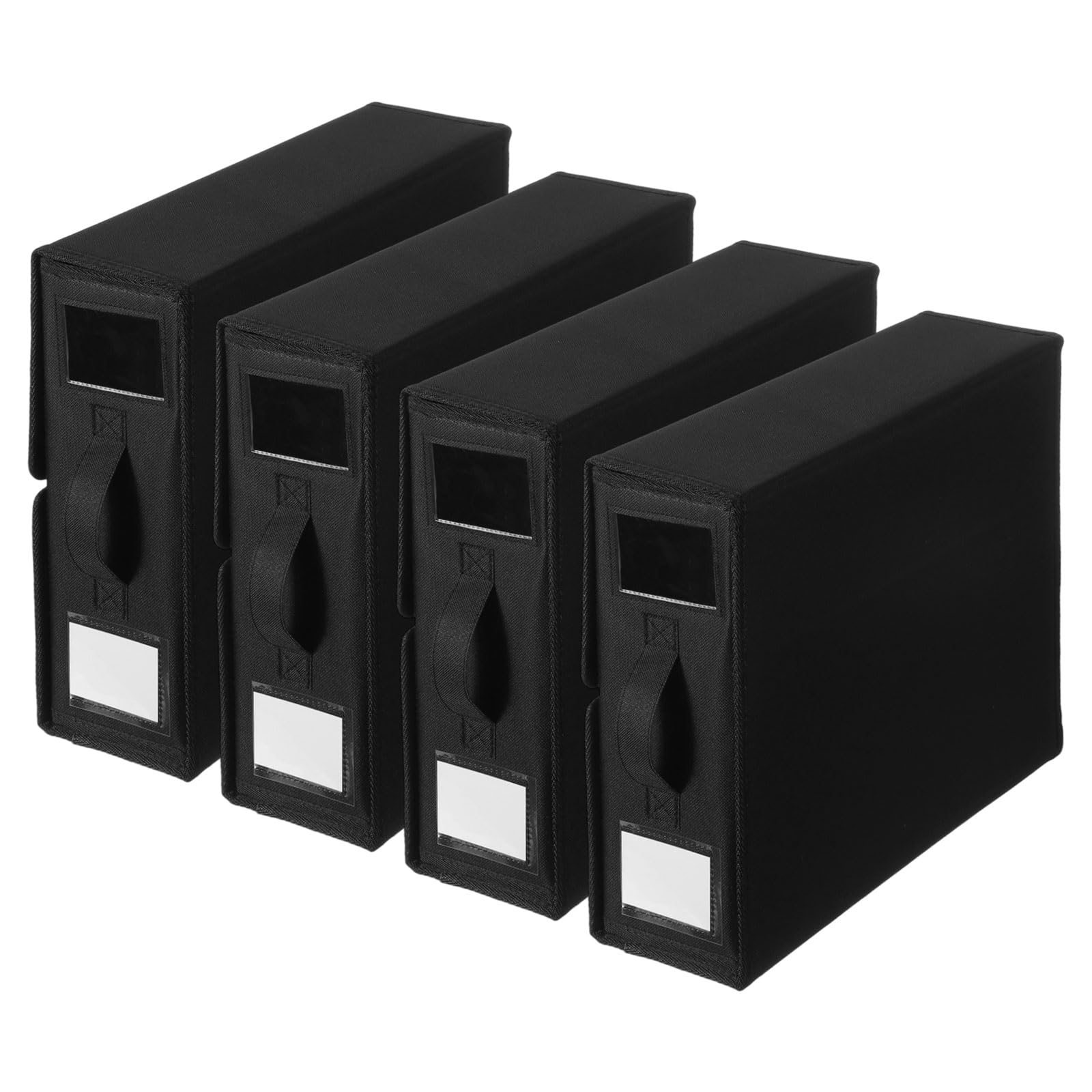 QUARKZMAN 4 Organizzatori Per Biancheria Da Letto Con Maniglia, Set Organizzatore Per Copripiumini E Federe, Contenitori Per Armadio E Sotto Letto, Nero