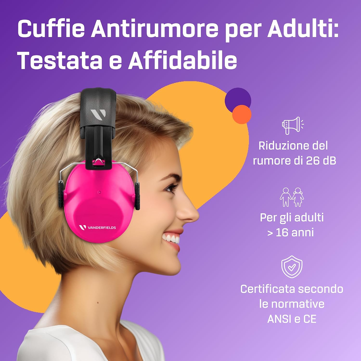 Vanderfields Cuffie Antirumore Lavoro Adulti 26dB | Velz