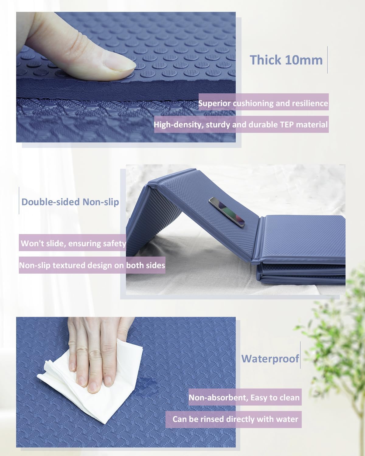 Rytmat Tappetino Yoga Pieghevole TPE 200x130cm - immagine 4