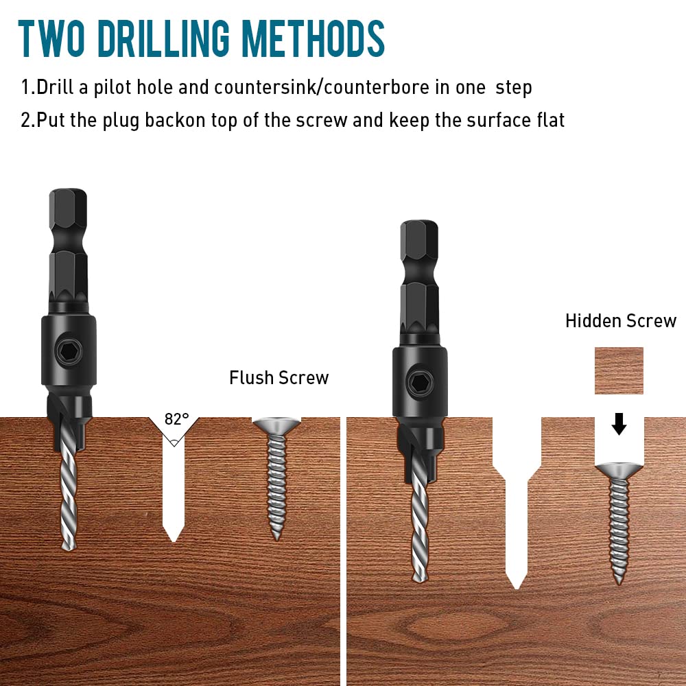 Set Punte da Trapano per Svasare (5 Pezzi) - immagine 4