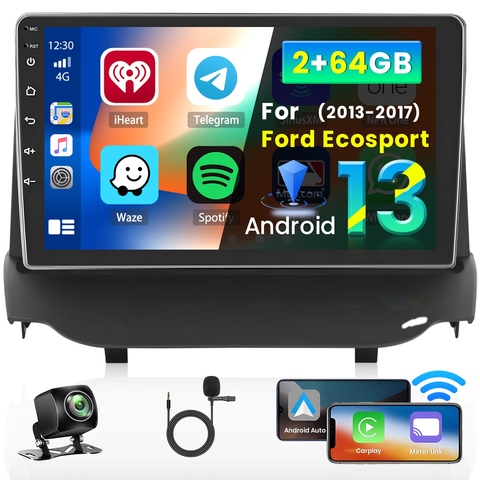 Stereo Android 13 per Ford Ecosport 9 Pollici