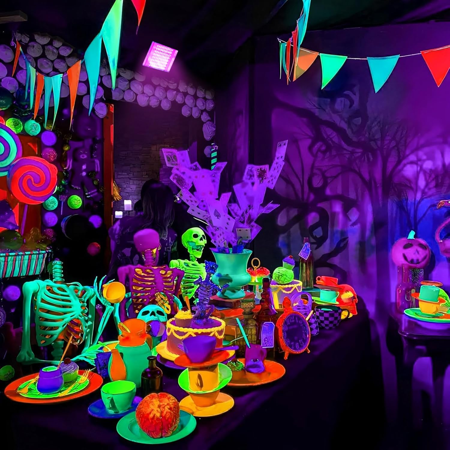 GKT 2 Pezzi 100W LED Luce Nera UV IP66 Impermeabile - immagine 2