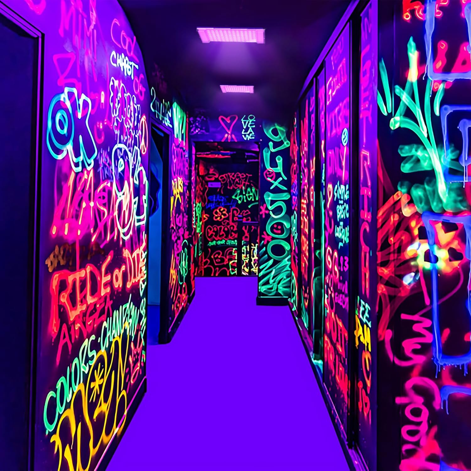 GKT 2 Pezzi 100W LED Luce Nera UV IP66 Impermeabile - immagine 5