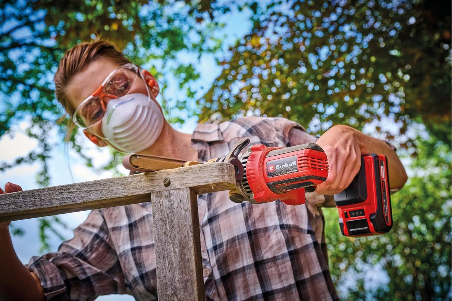 Einhell Lima a Nastro a Batterie TE-BF 18 Li-Solo - immagine 2