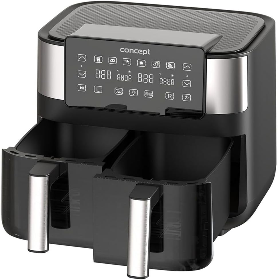 Concept Friggitrice ad Aria FR8000 8L, Nero Argento