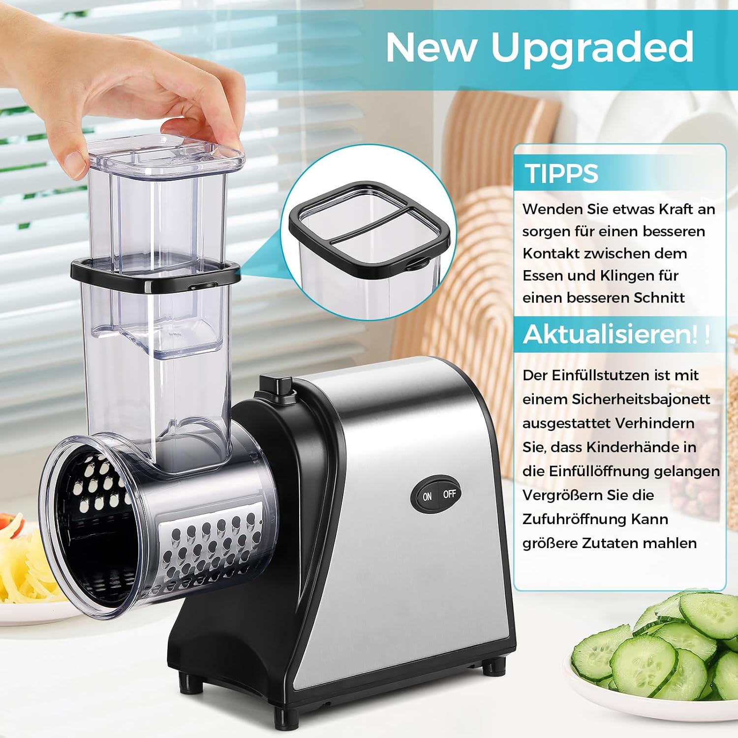 Meykey Taglierina Elettrica per Verdure 250W - immagine 6