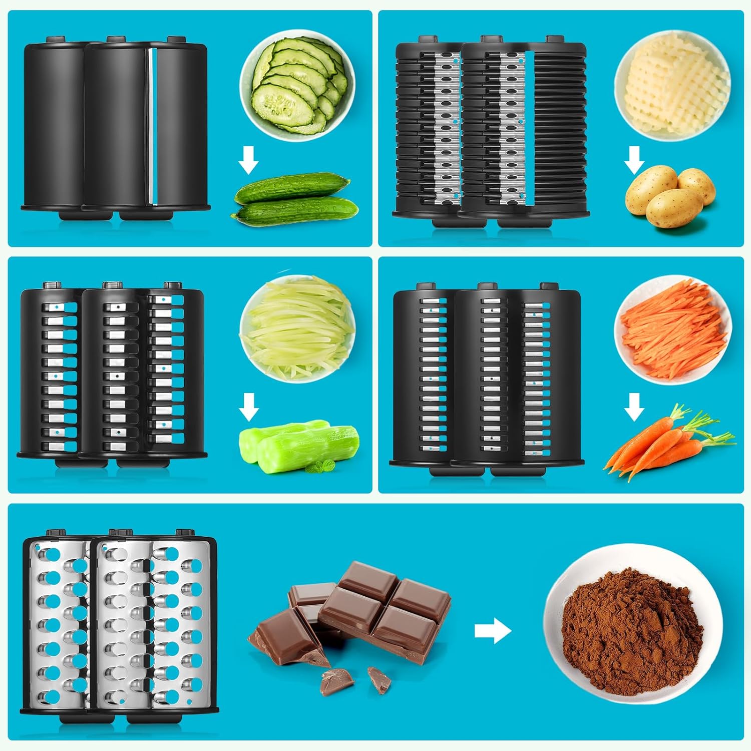 Meykey Taglierina Elettrica per Verdure 250W - immagine 7