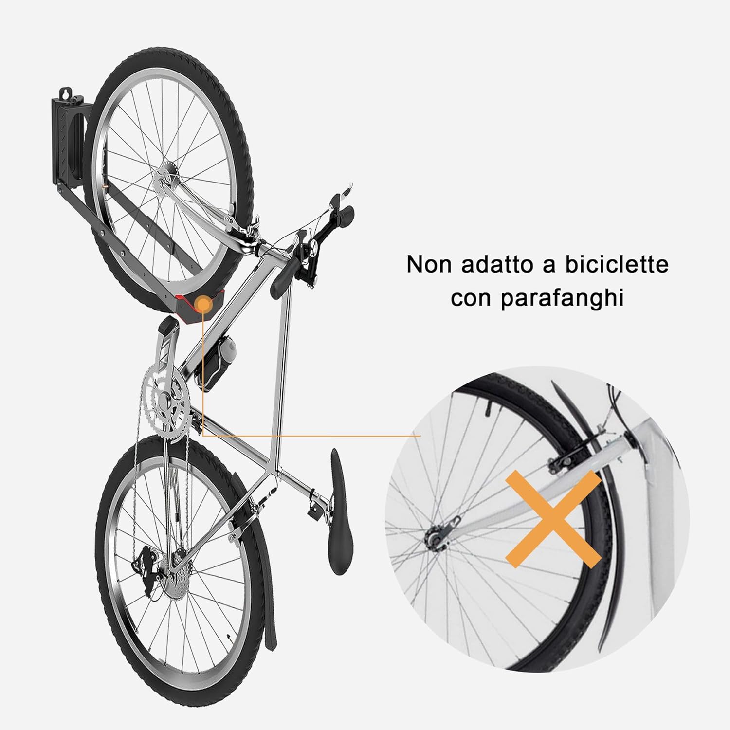 Mimoke Supporto da Parete per Bicicletta Salvaspazio - immagine 4