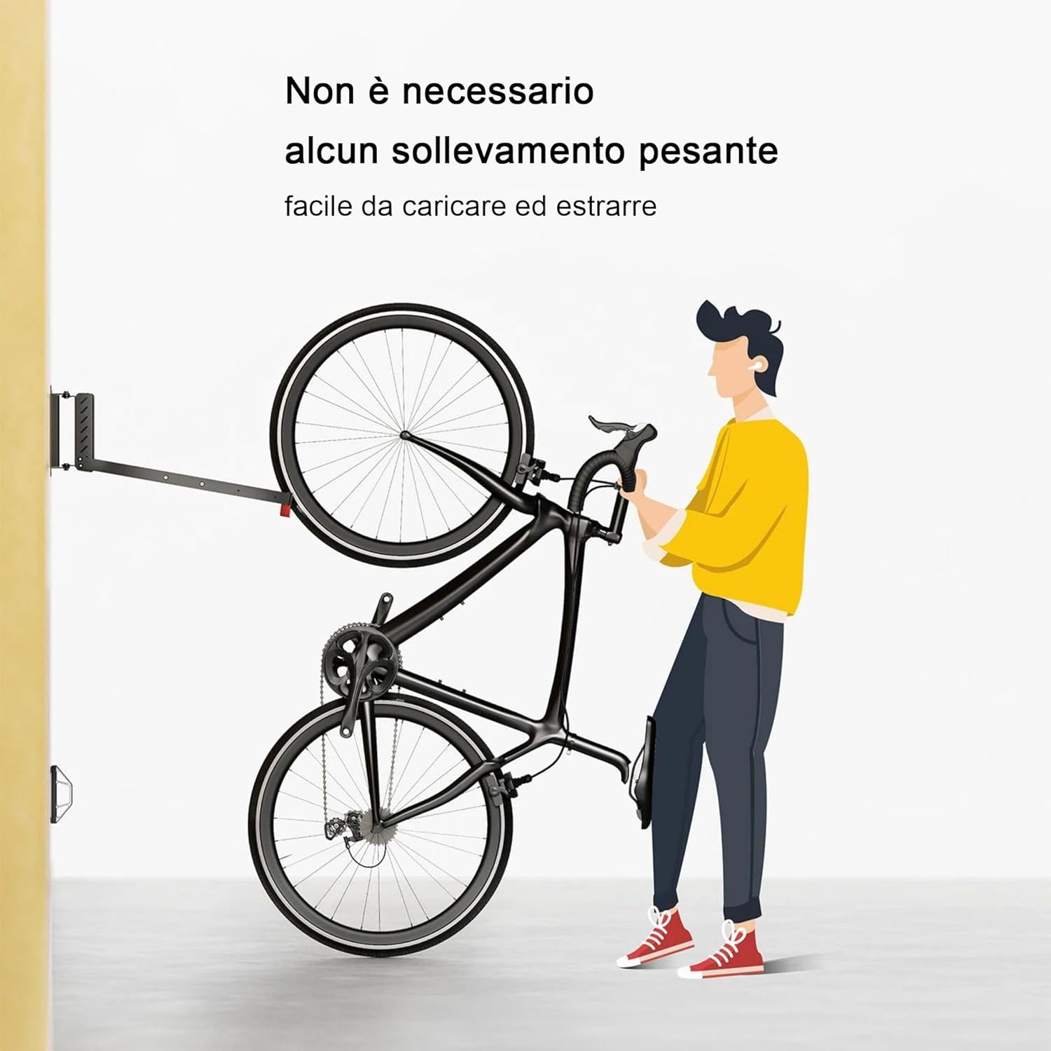 Mimoke Supporto da Parete per Bicicletta Salvaspazio - immagine 5