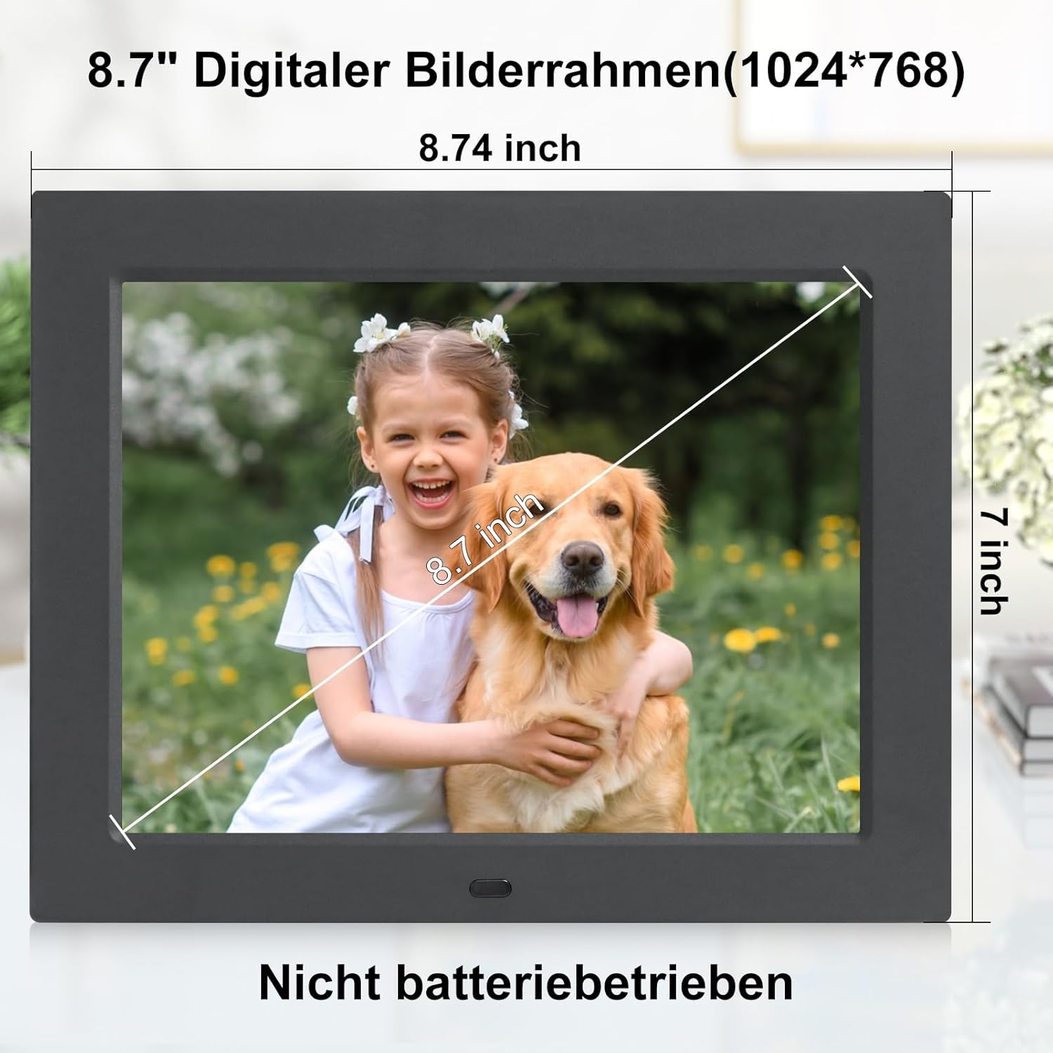 Tsitsc Cornice Digitale 8,7 Pollici IPS 1024x768, Nero - immagine 2