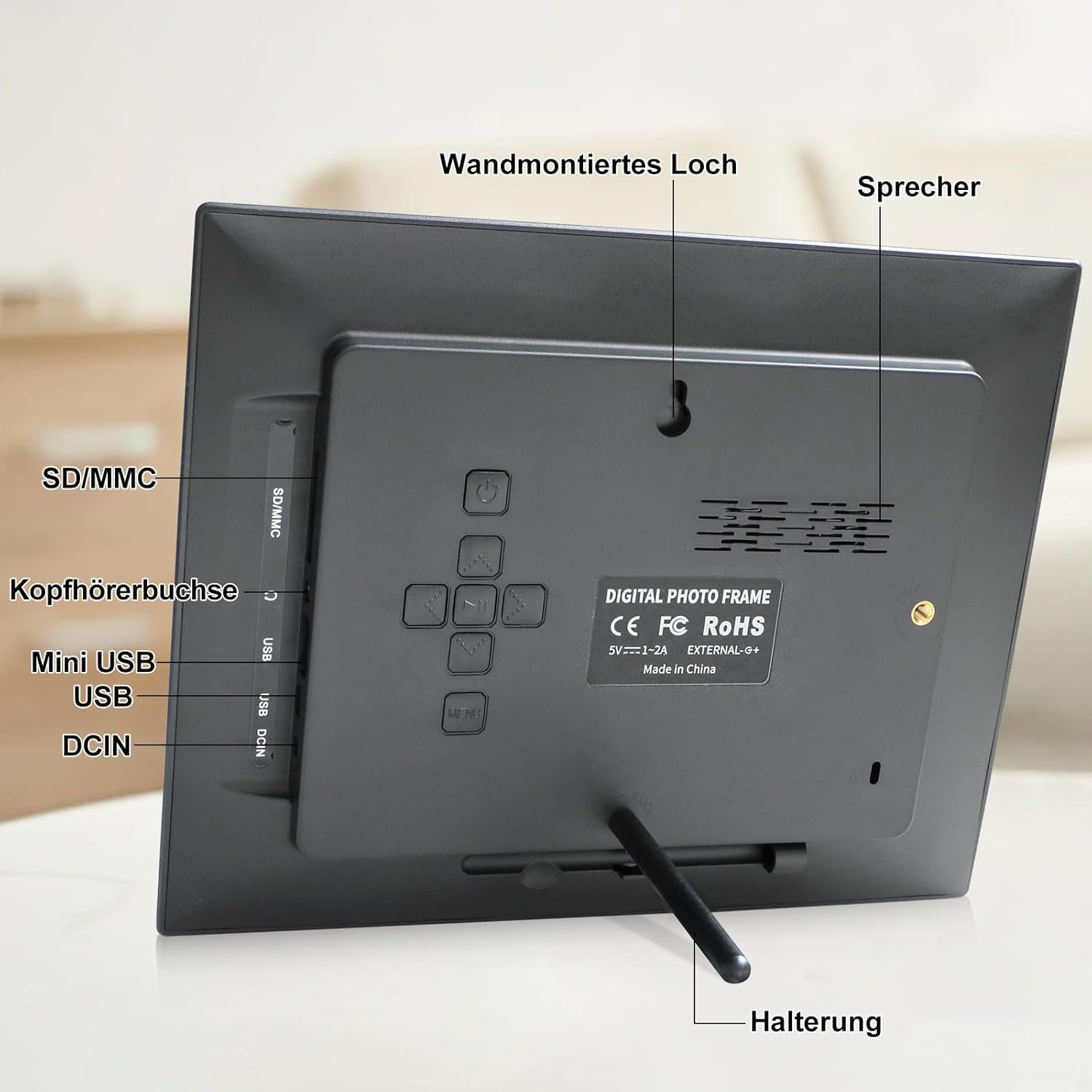 Tsitsc Cornice Digitale 8,7 Pollici IPS 1024x768, Nero - immagine 3