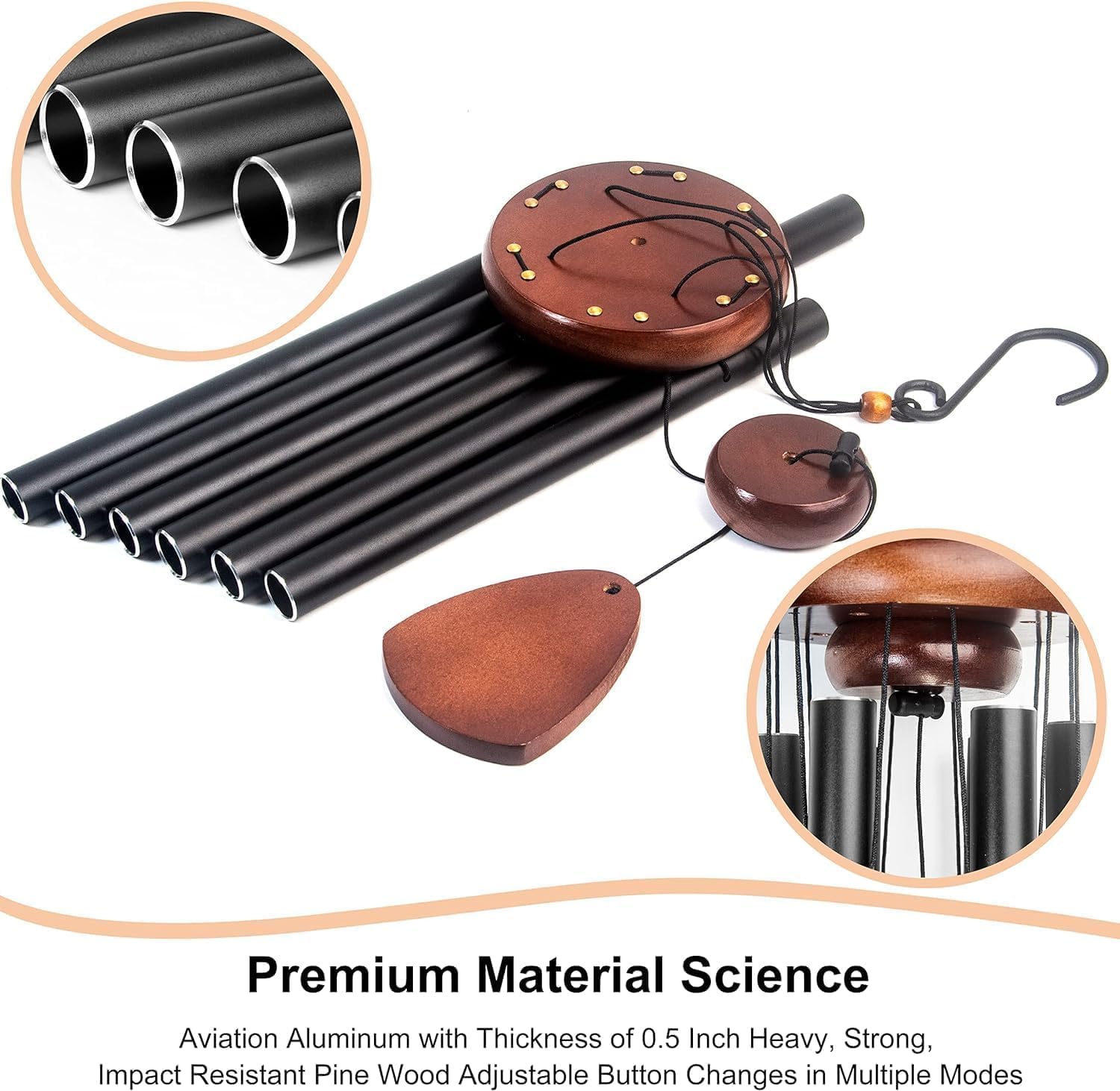 Scacciapensieri in Alluminio 107 cm, 6 Tubi - immagine 5