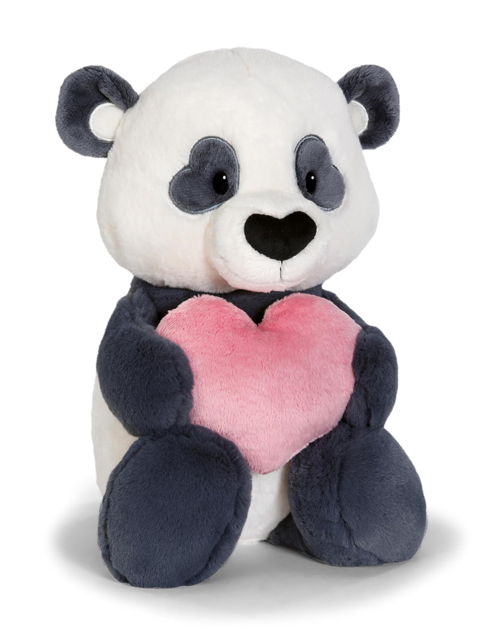 NICI Panda di peluche con cuore, morbido e tenero pupazzo per coccole e giochi, per adulti e bambini, 35 cm, nero – 62610
