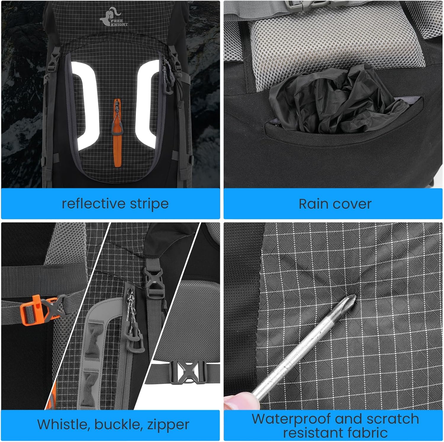 Bseash Zaino da Campeggio Impermeabile 80L - immagine 6