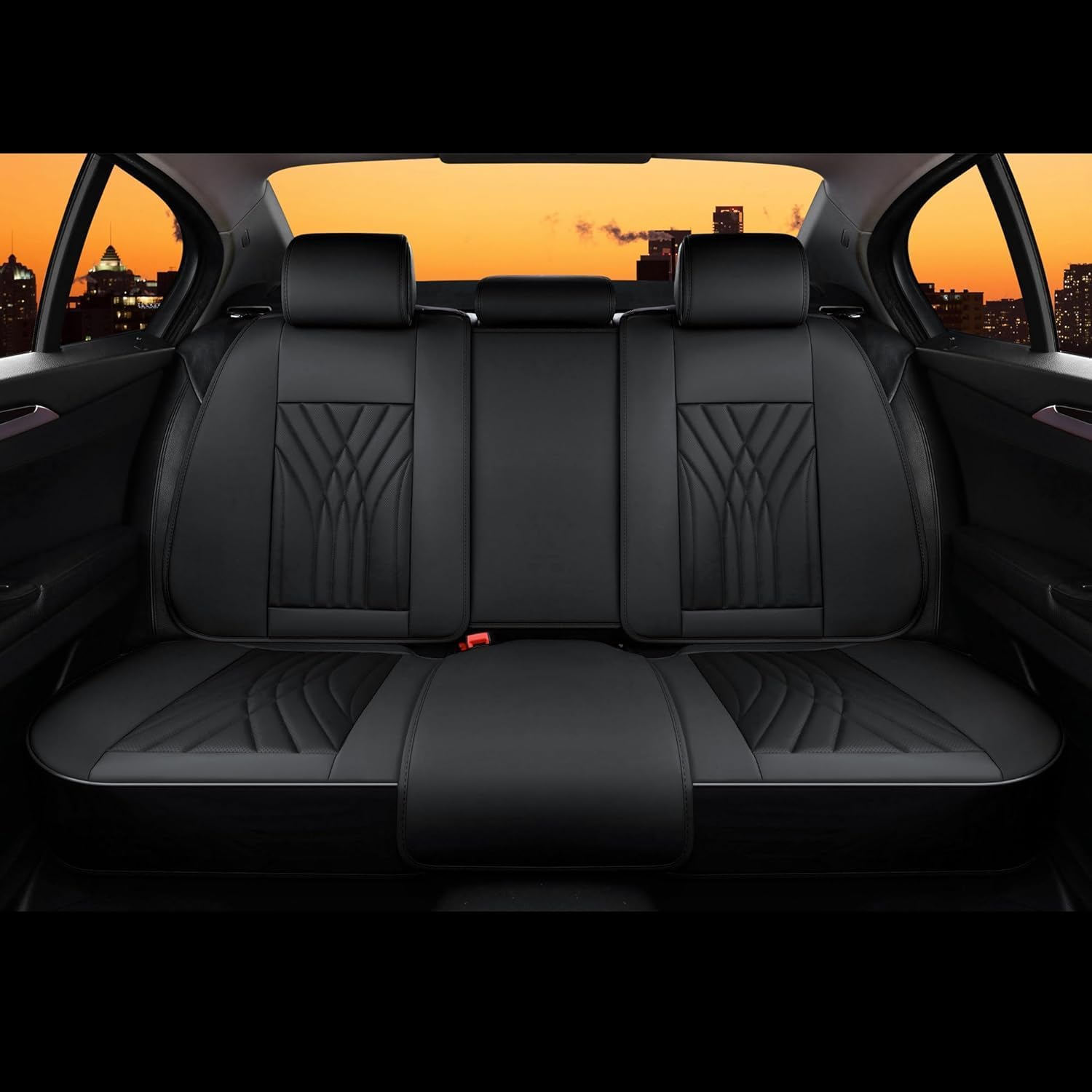 Florich Set Coprisedili Auto 5 Pezzi, Nero01 - immagine 4