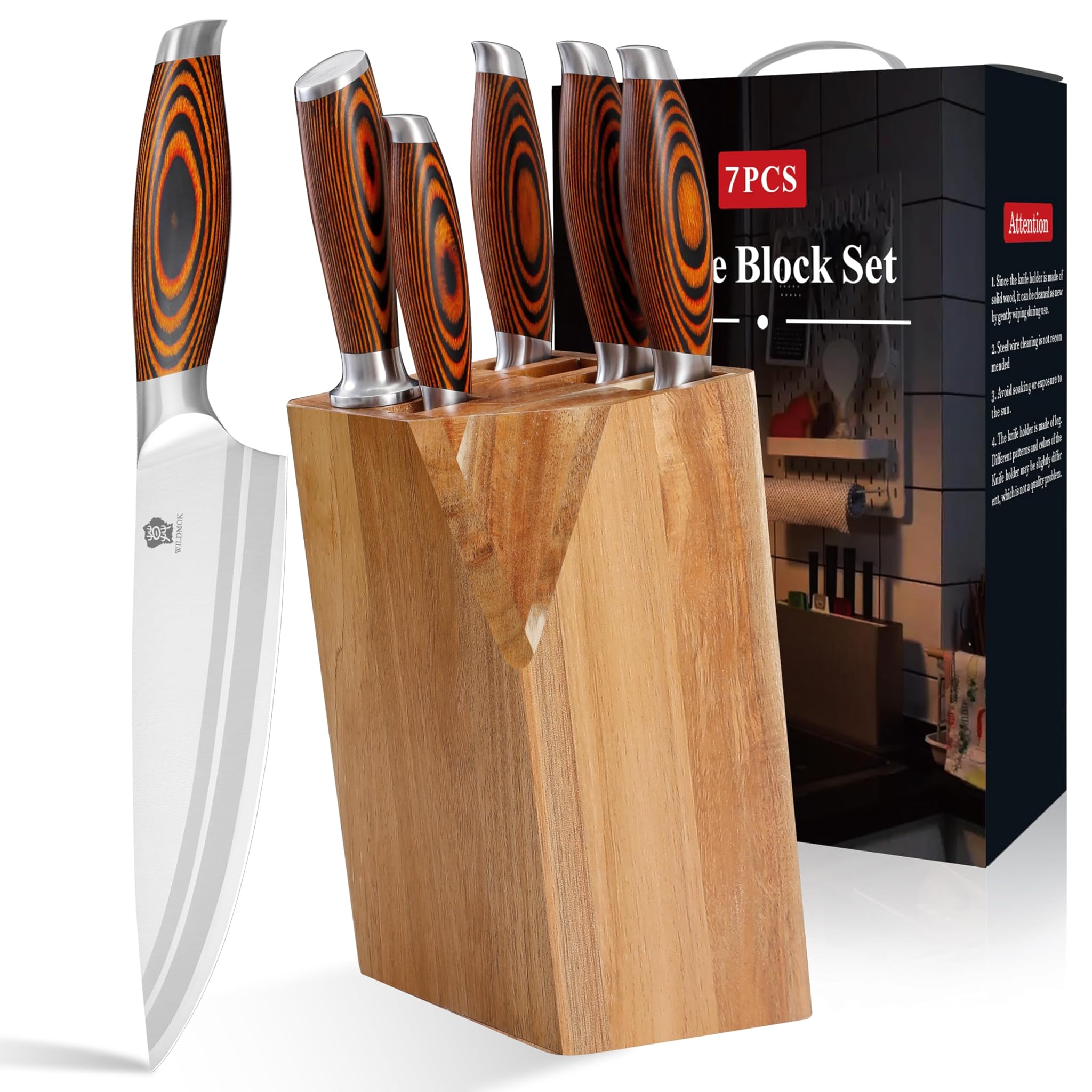Wildmok Set di Coltelli da Chef Tedeschi 7 Pezzi