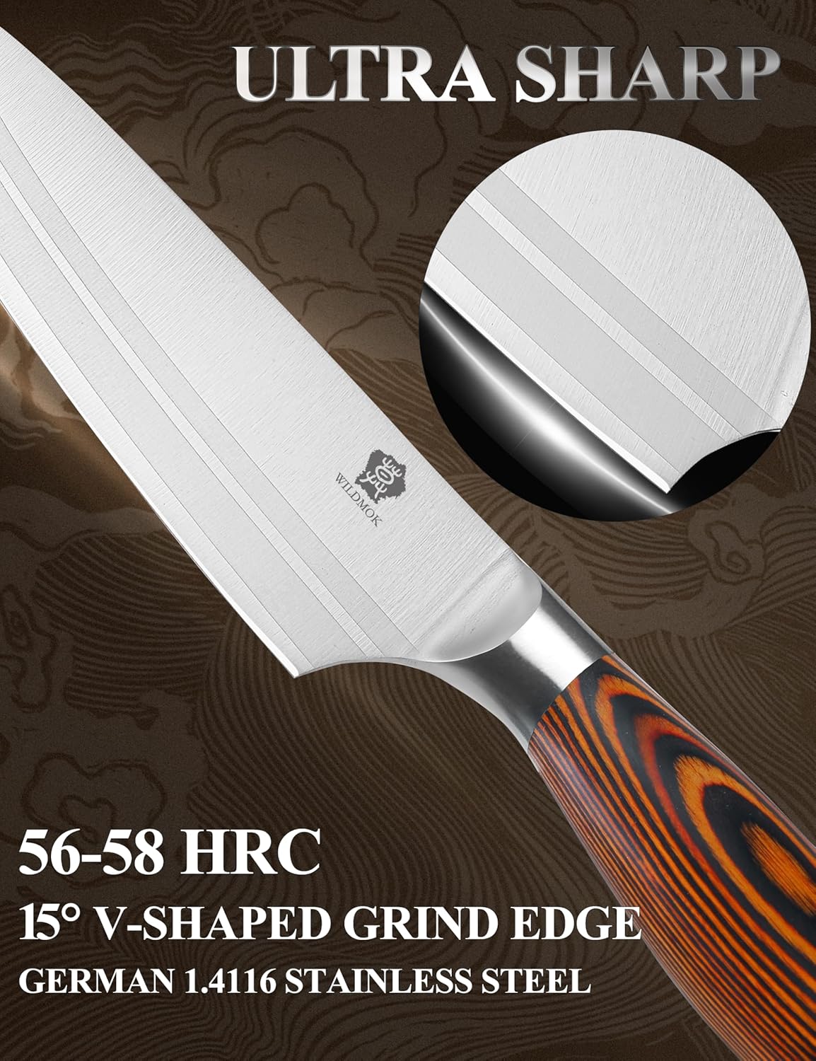 Wildmok Set di Coltelli da Chef Tedeschi 7 Pezzi - immagine 3