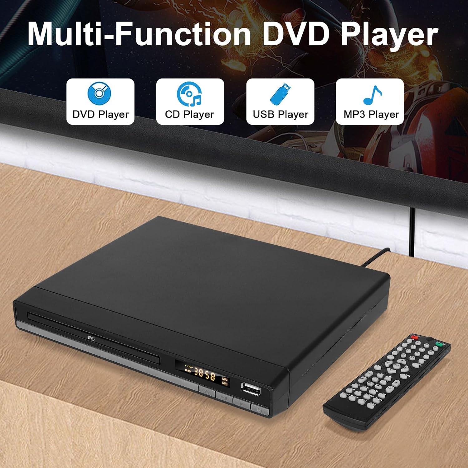 Jovell Lettore DVD HD Gratuito per Regione con HDMI - immagine 2