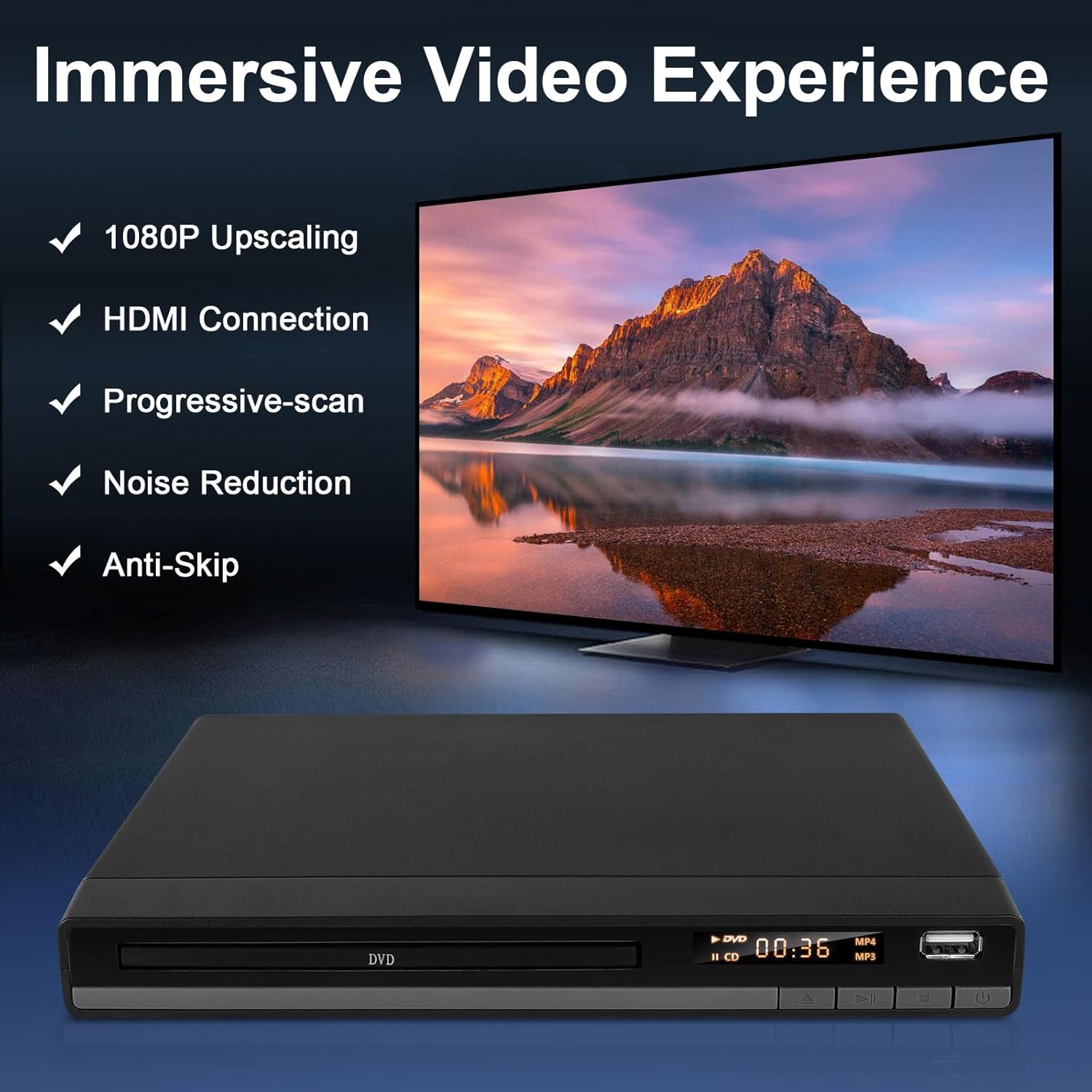 Jovell Lettore DVD HD Gratuito per Regione con HDMI - immagine 3