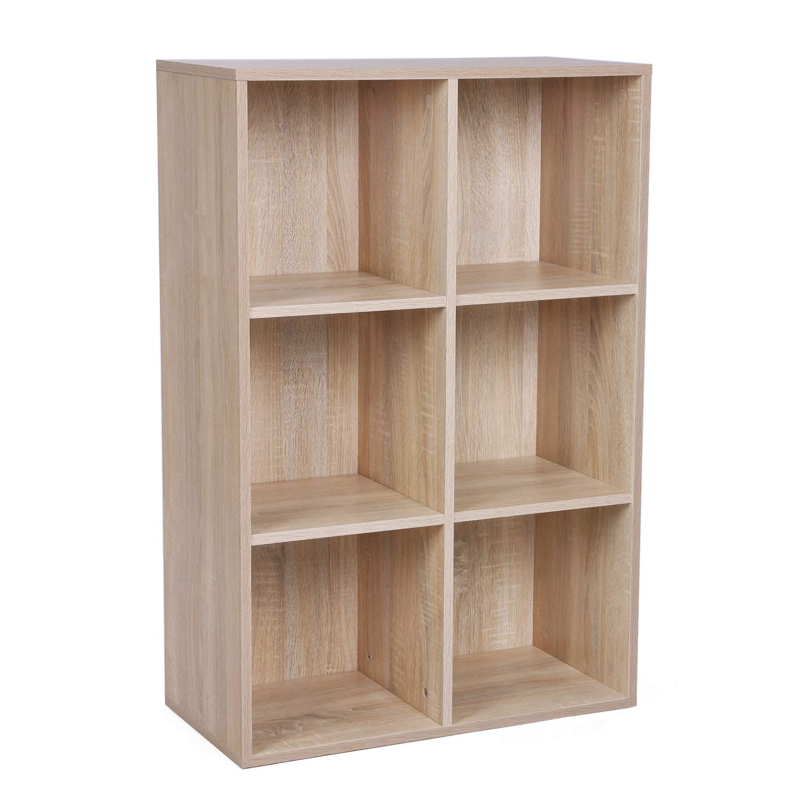 Vasagle Libreria a 6 Cubi 30x65,5x97,5 cm, Naturale