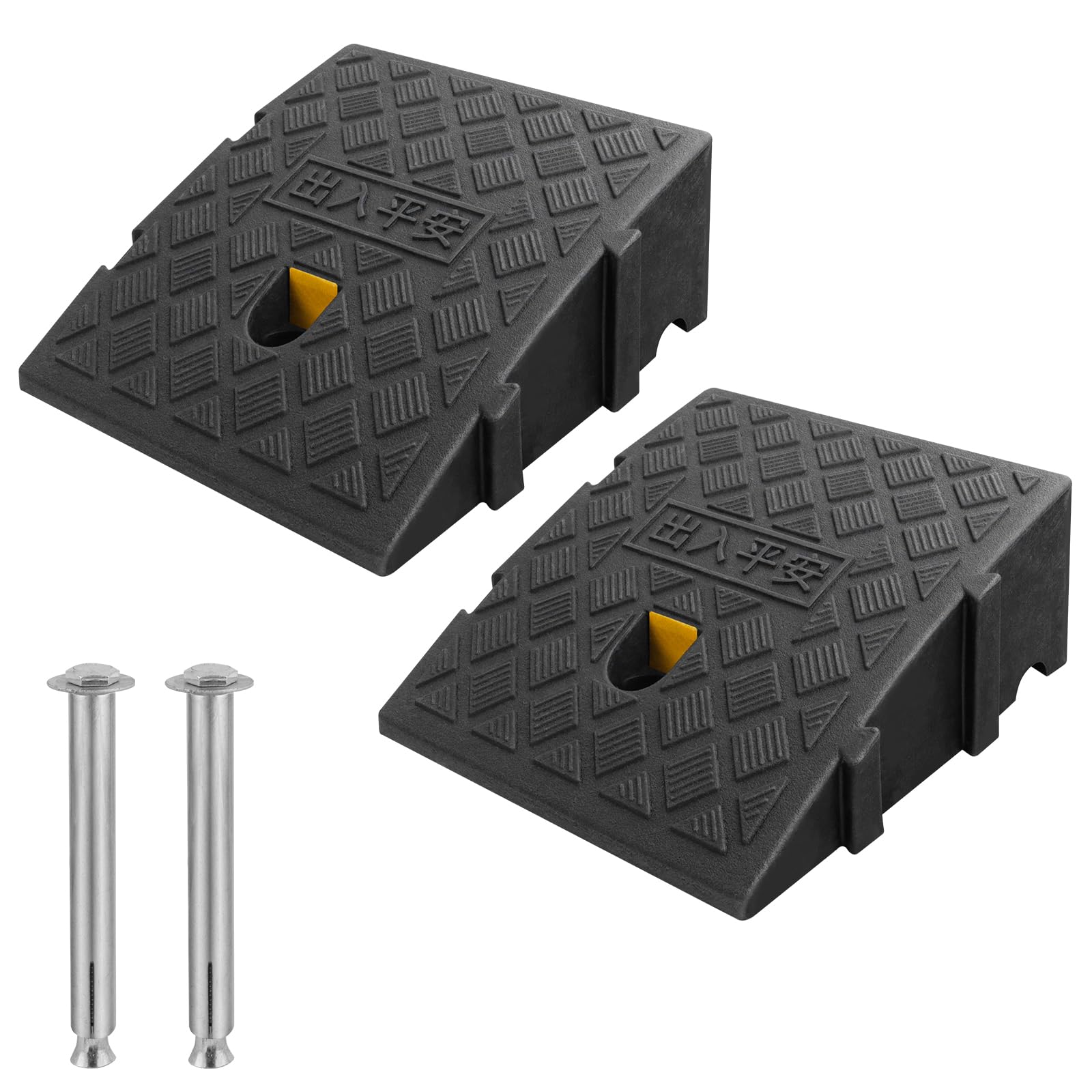 Rampa Marciapiede in Plastica 2 Pezzi, Nera