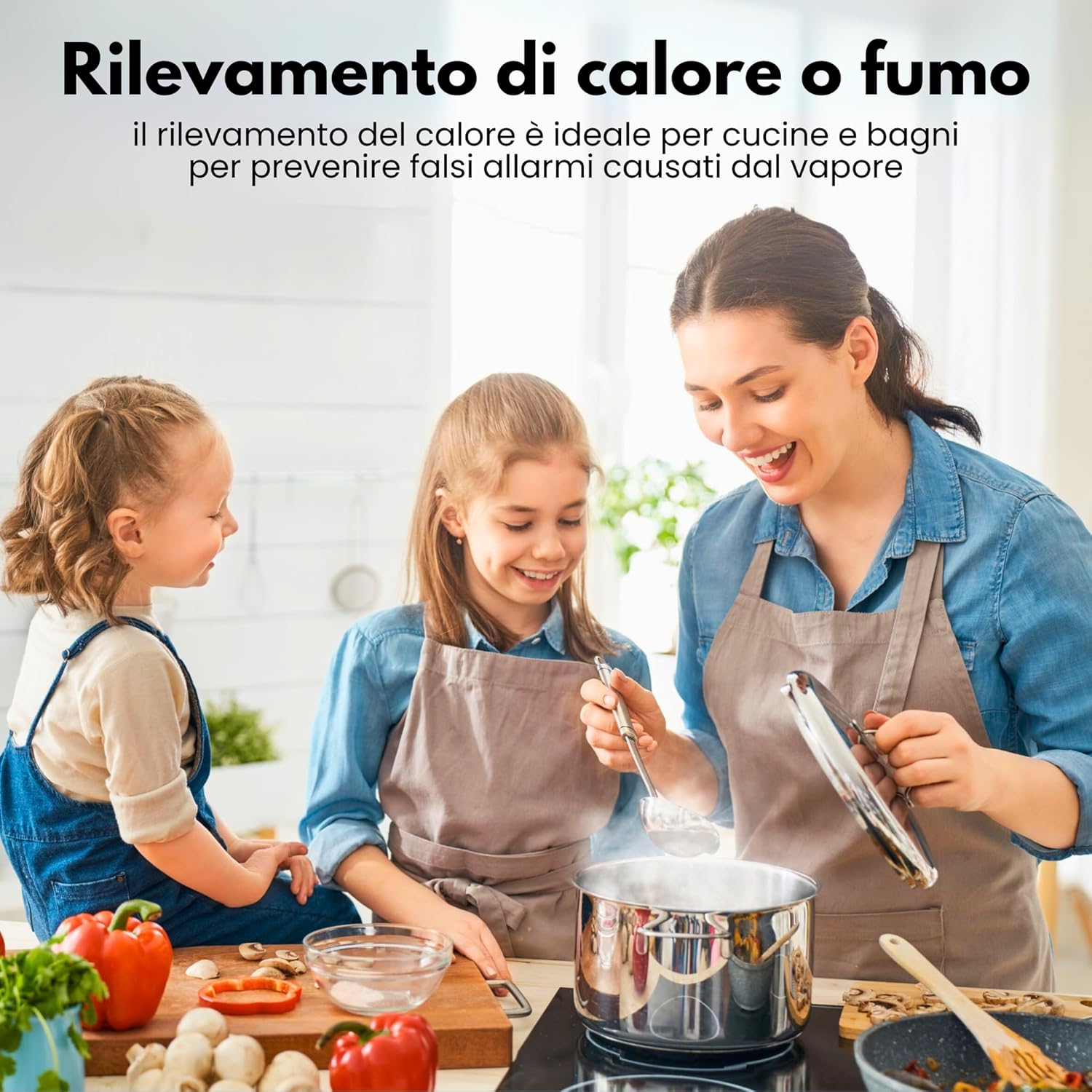 Aroha Link Rilevatore Fumo/Calore Collegabile - 5 Pezzi - immagine 2