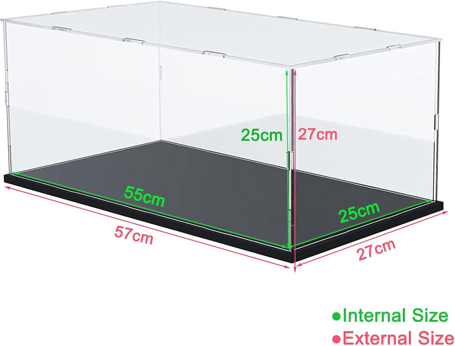 Vetrina Espositiva Acrilico per Lego 55x25x25cm, Nero - immagine 2