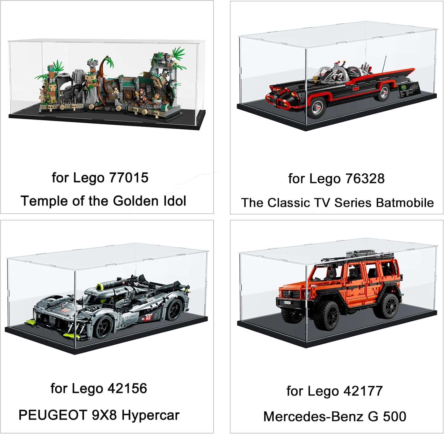 Vetrina Espositiva Acrilico per Lego 55x25x25cm, Nero - immagine 3