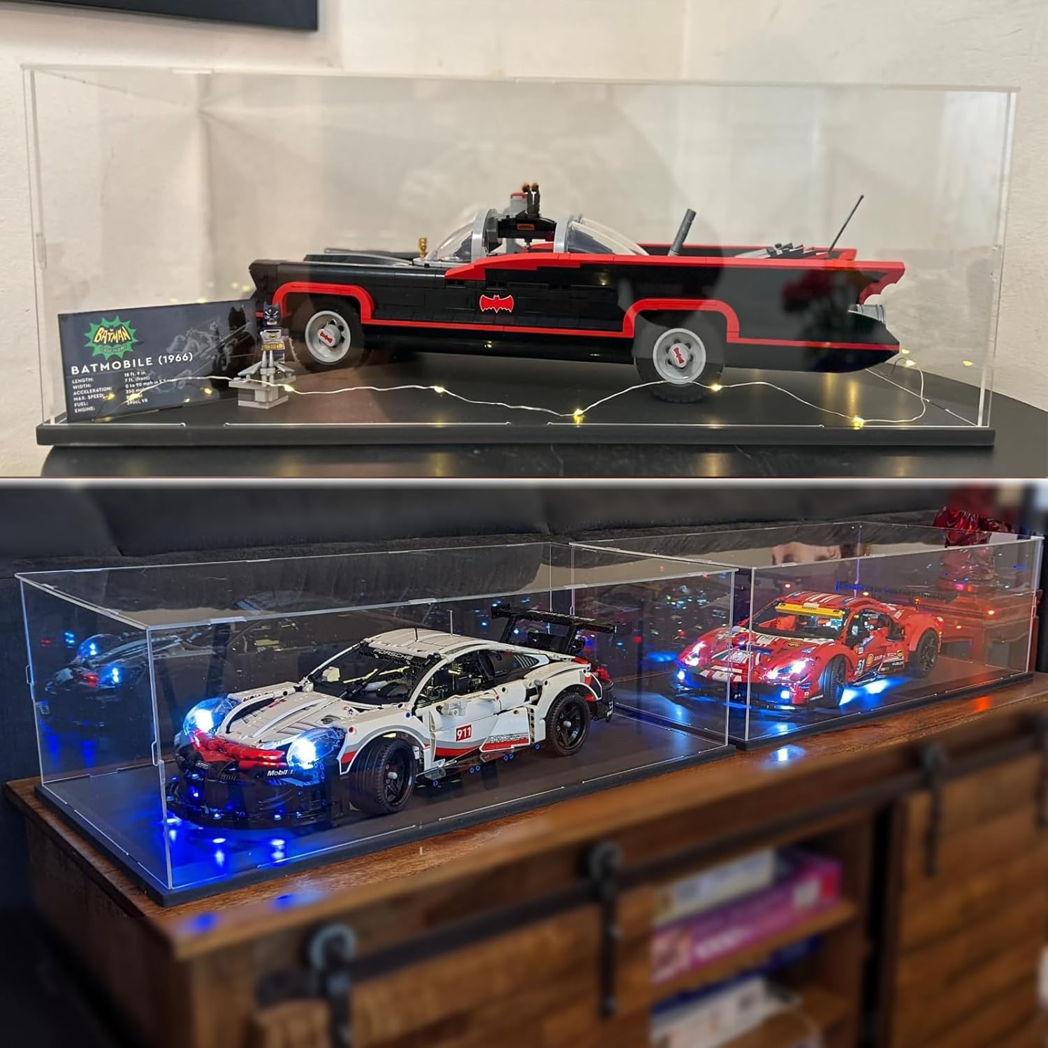 Vetrina Espositiva Acrilico per Lego 55x25x25cm, Nero - immagine 4