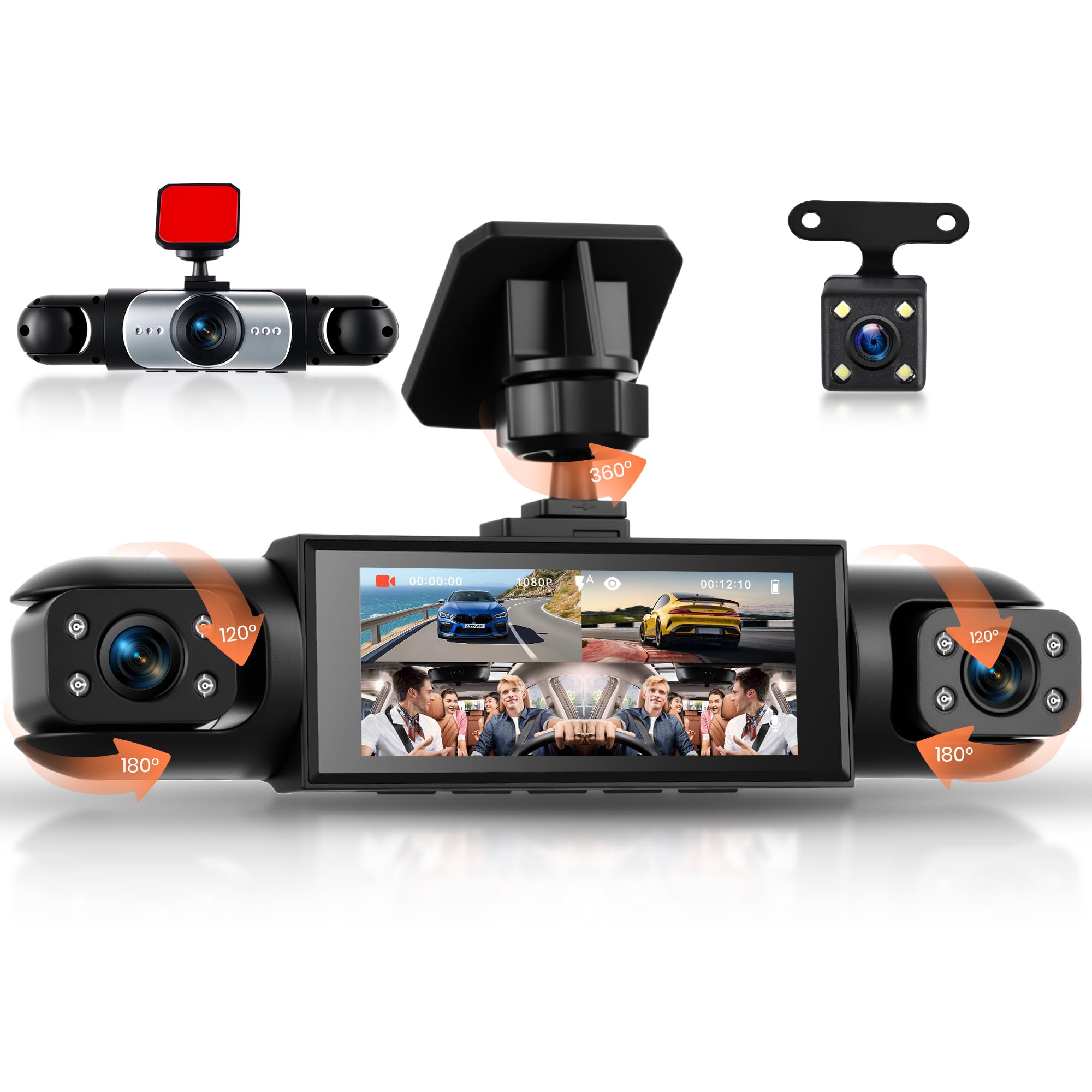 Rimoody Dashcam Auto 360° 4 Canali FHD 1080P