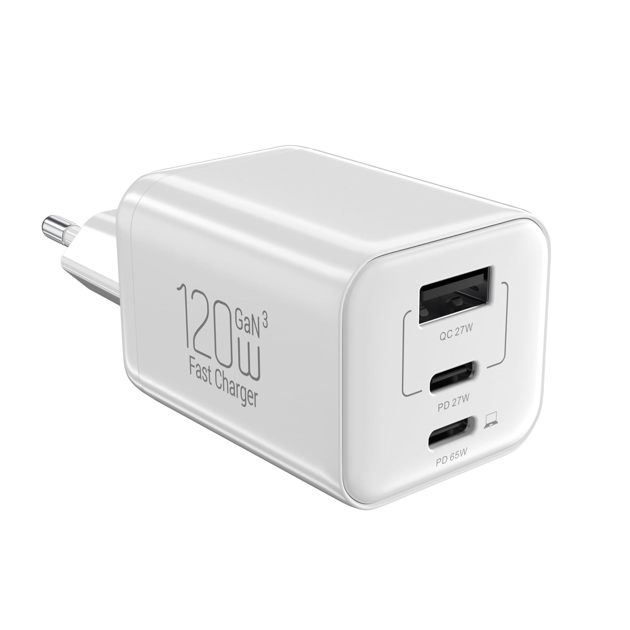 Caricatore USB-C 120W 3 Porte con Alimentatore 65W