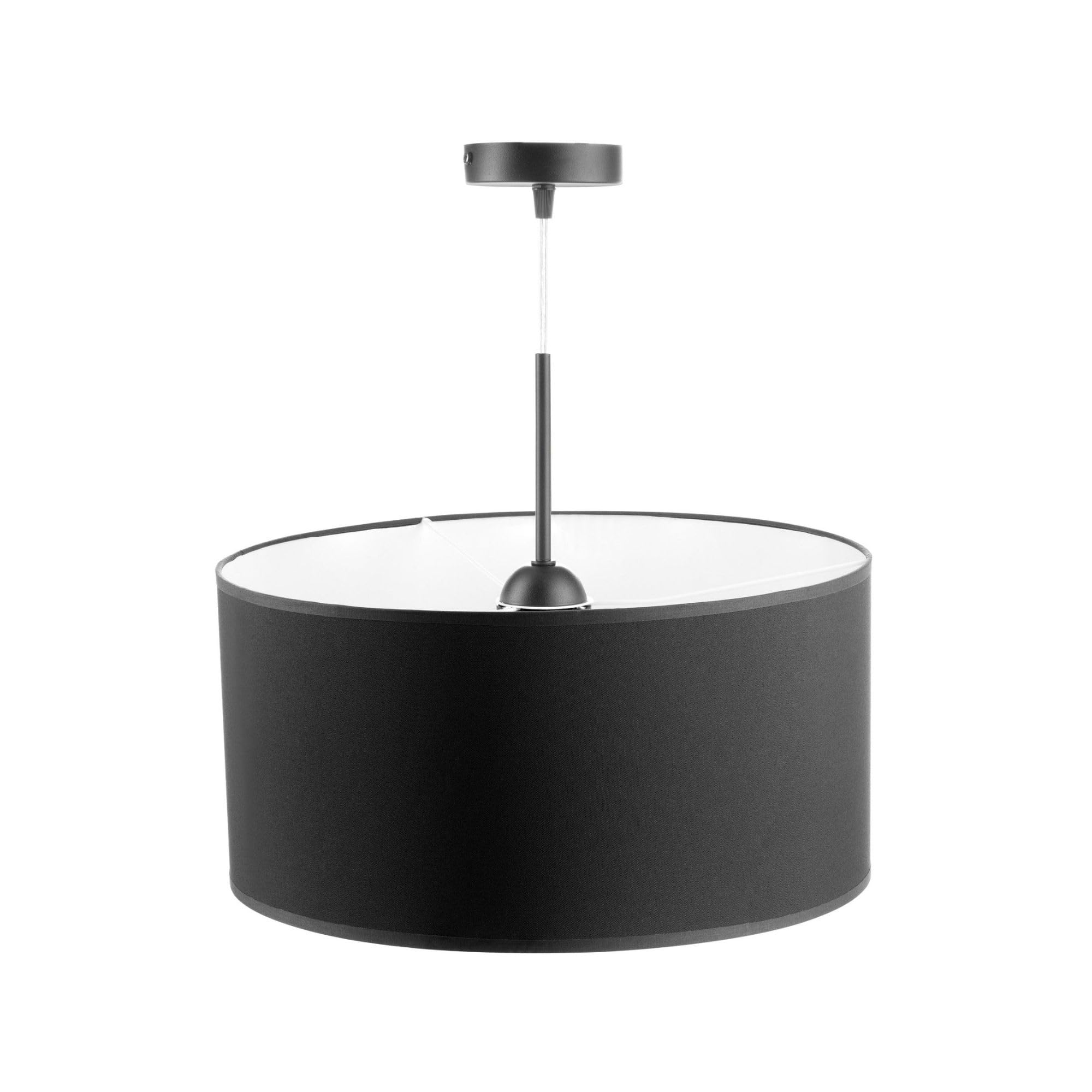 Miratic Lampada a Sospensione Lunga con Paralume Nero