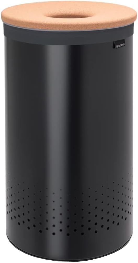 Brabantia Portabiancheria, Plastica, Matt Black, 60 L