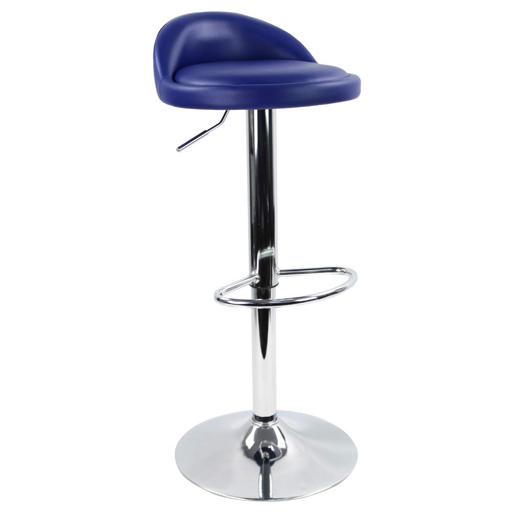 Kktoner Sgabello da Bar Rotondo Ecopelle, Blu Navy