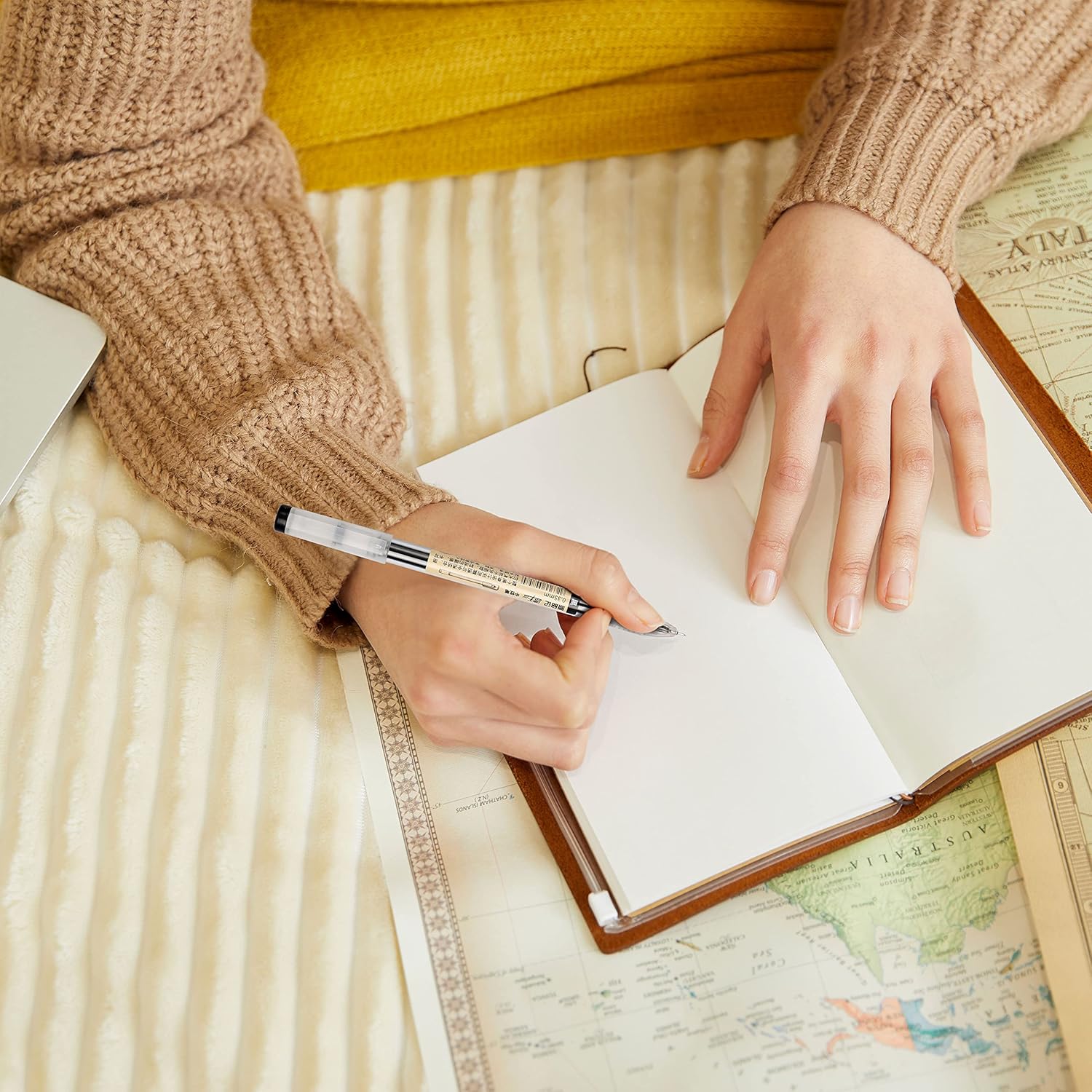 Abeier Penna a Sfera Extra Fine 0,35mm Inchiostro Gel Nero - immagine 4