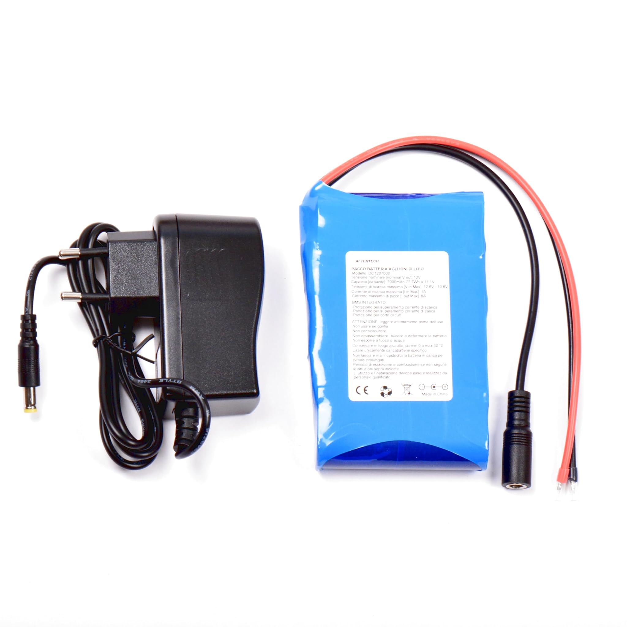 Aftertech Pacco Batteria Litio Ricaricabile 12V 7000mAh