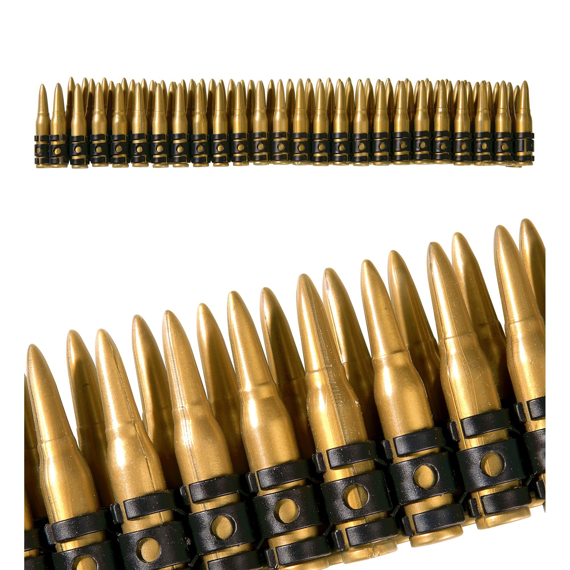 W WIDMANN MILANO Party Fashion - 2725B - Cintura portamunizioni, regolabile, con 96 cartucce, soldato, accessorio, carnevale, festa a tema