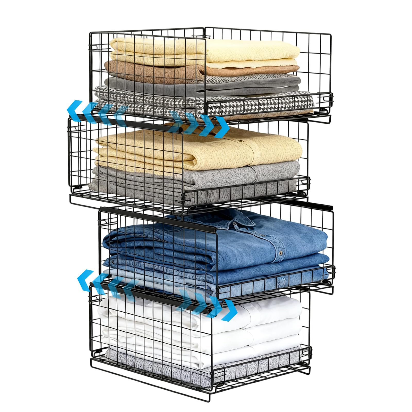 4 Organizer per Armadio Multifunzionali Impilabili