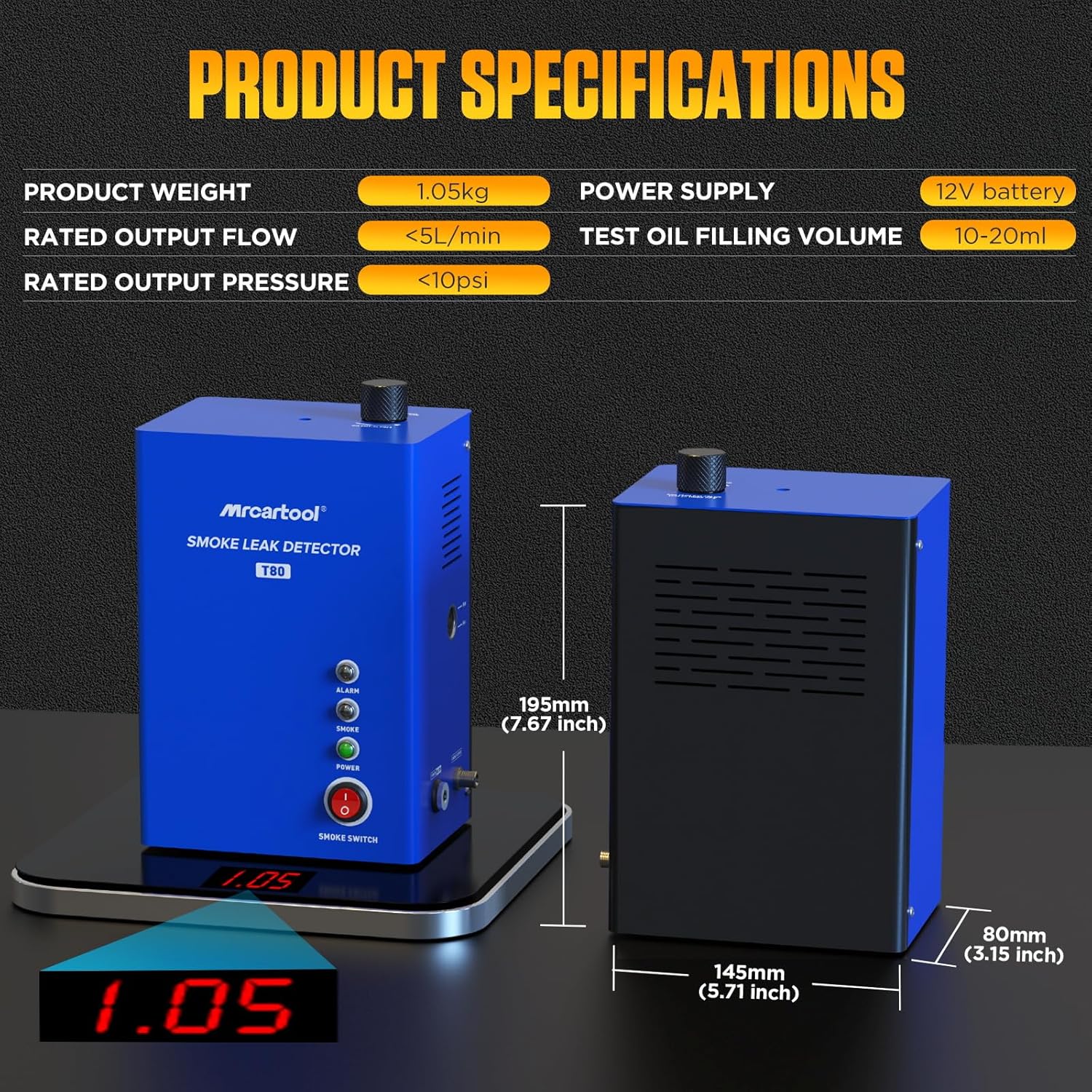 Evap Macchina del Fumo Portatile per Rilevamento Perdite - immagine 8