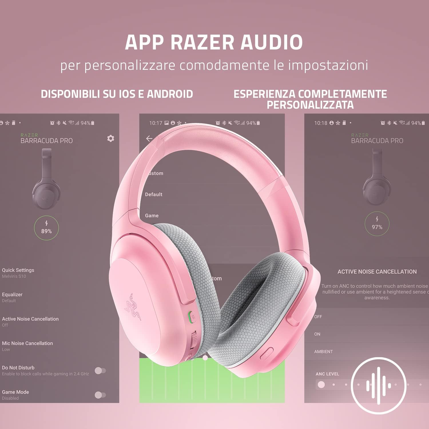 Razer Barracuda - Cuffie Wireless Multipiattaperma, Quartz Rosa - immagine 6