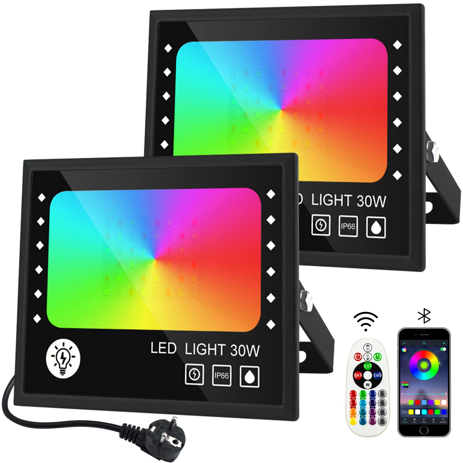 Createstar Faretto LED RGB 30W Esterno IP66