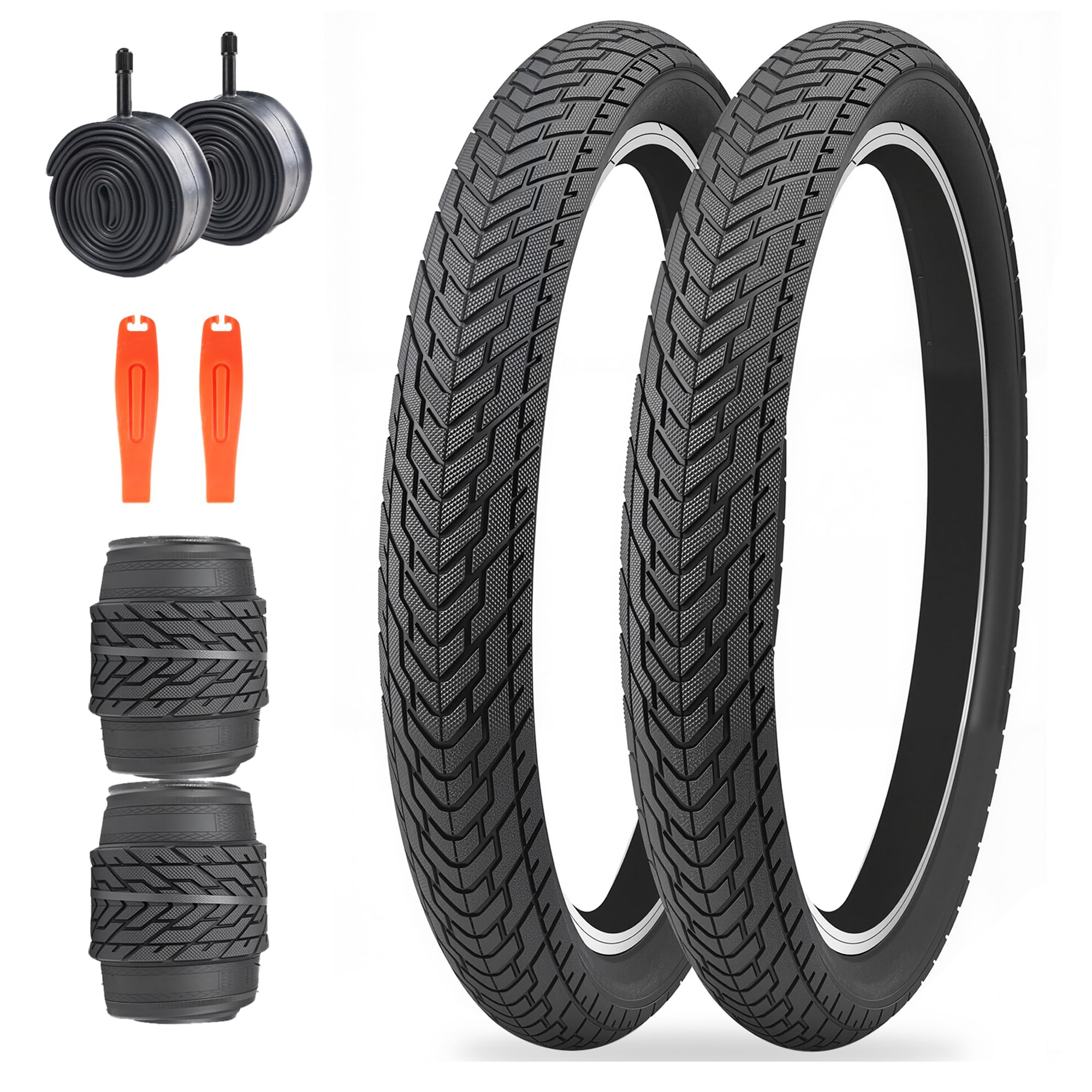 Zukka Set 2 Pneumatici Bici Pieghevoli 20 x 2,35 pollici