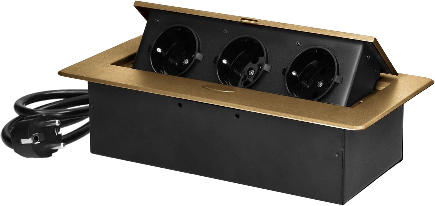 Multipresa a Scomparsa Bordo Piatto, Oro - immagine 1