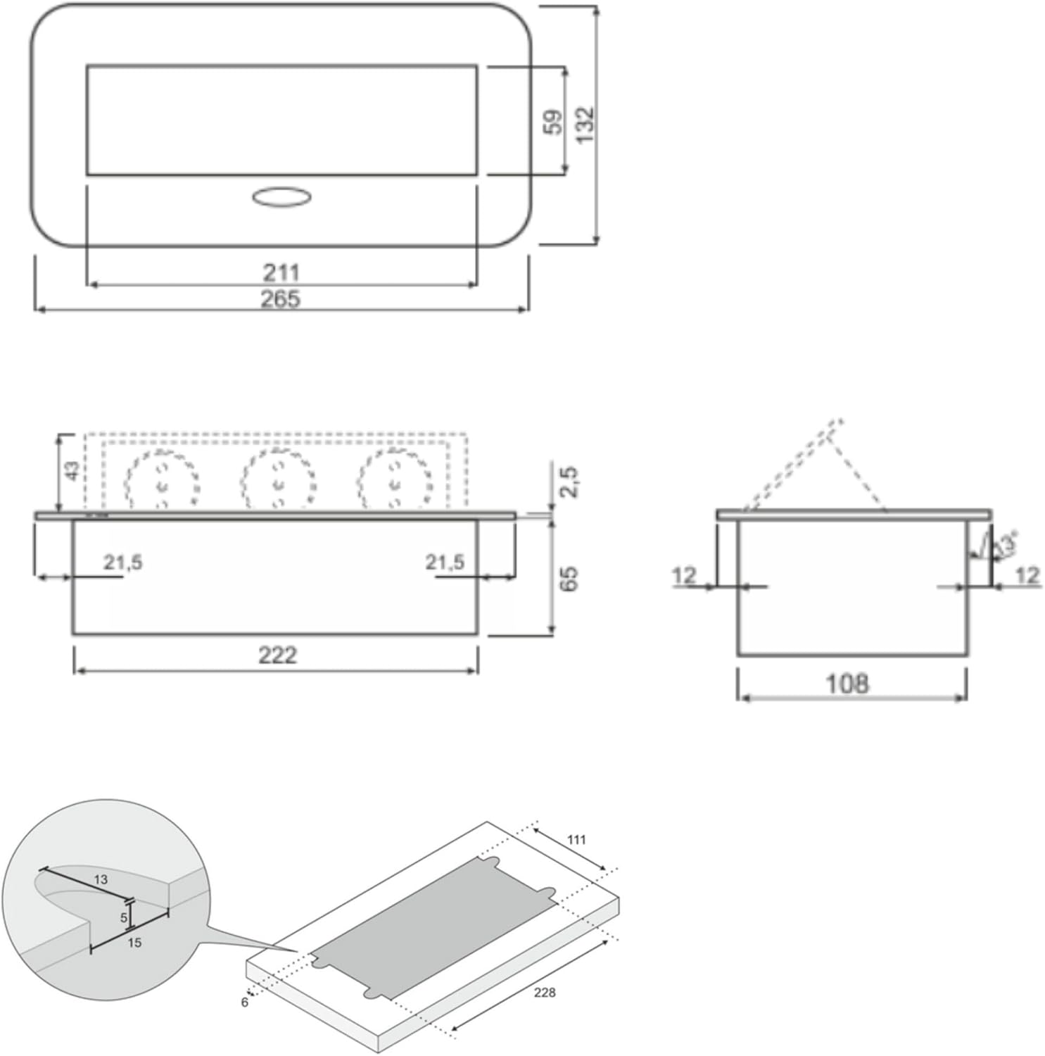 Multipresa a Scomparsa Bordo Piatto, Oro - immagine 3