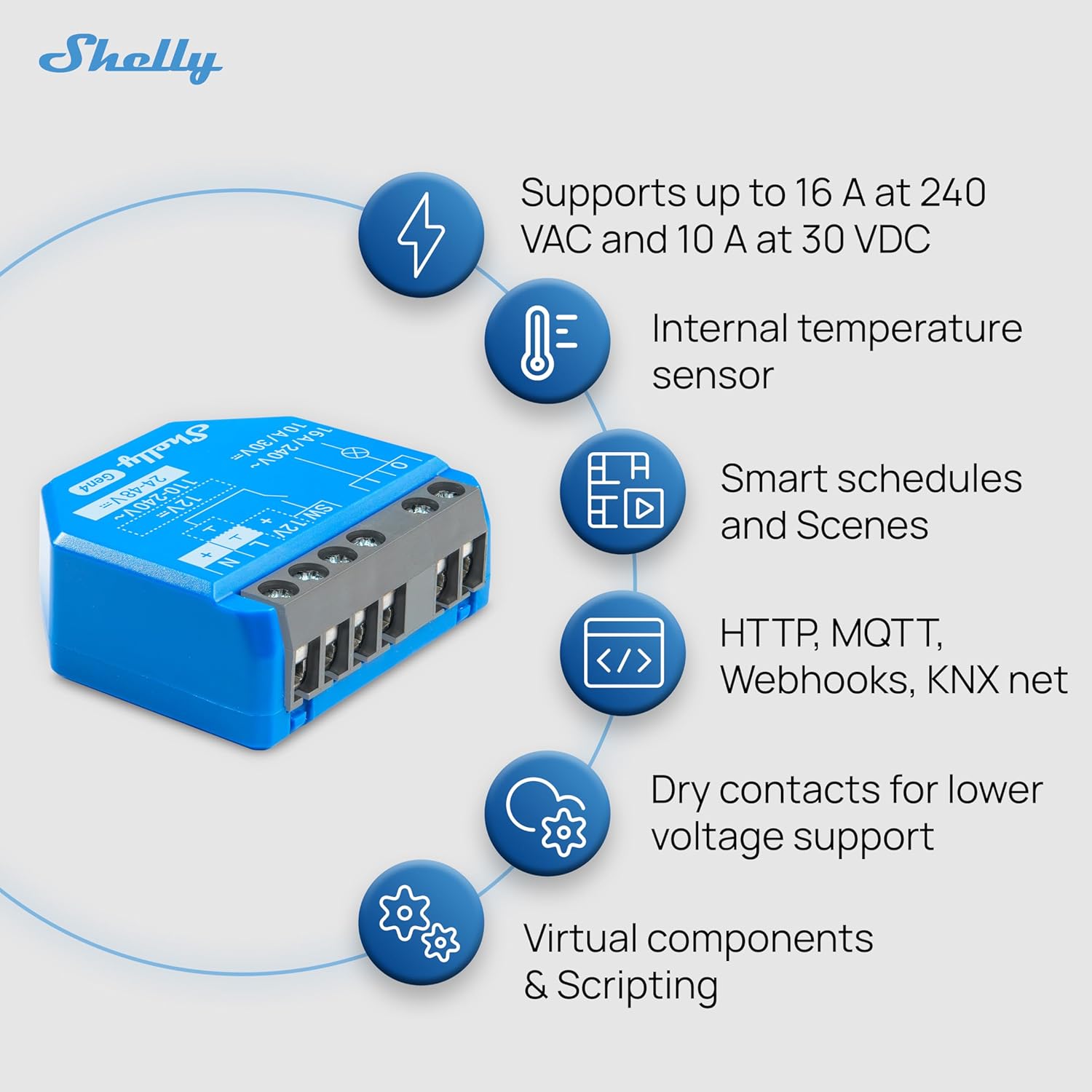 Shelly 1 Gen4 - Interruttore Relè Intelligente Wi-Fi (4 Pezzi) - immagine 5