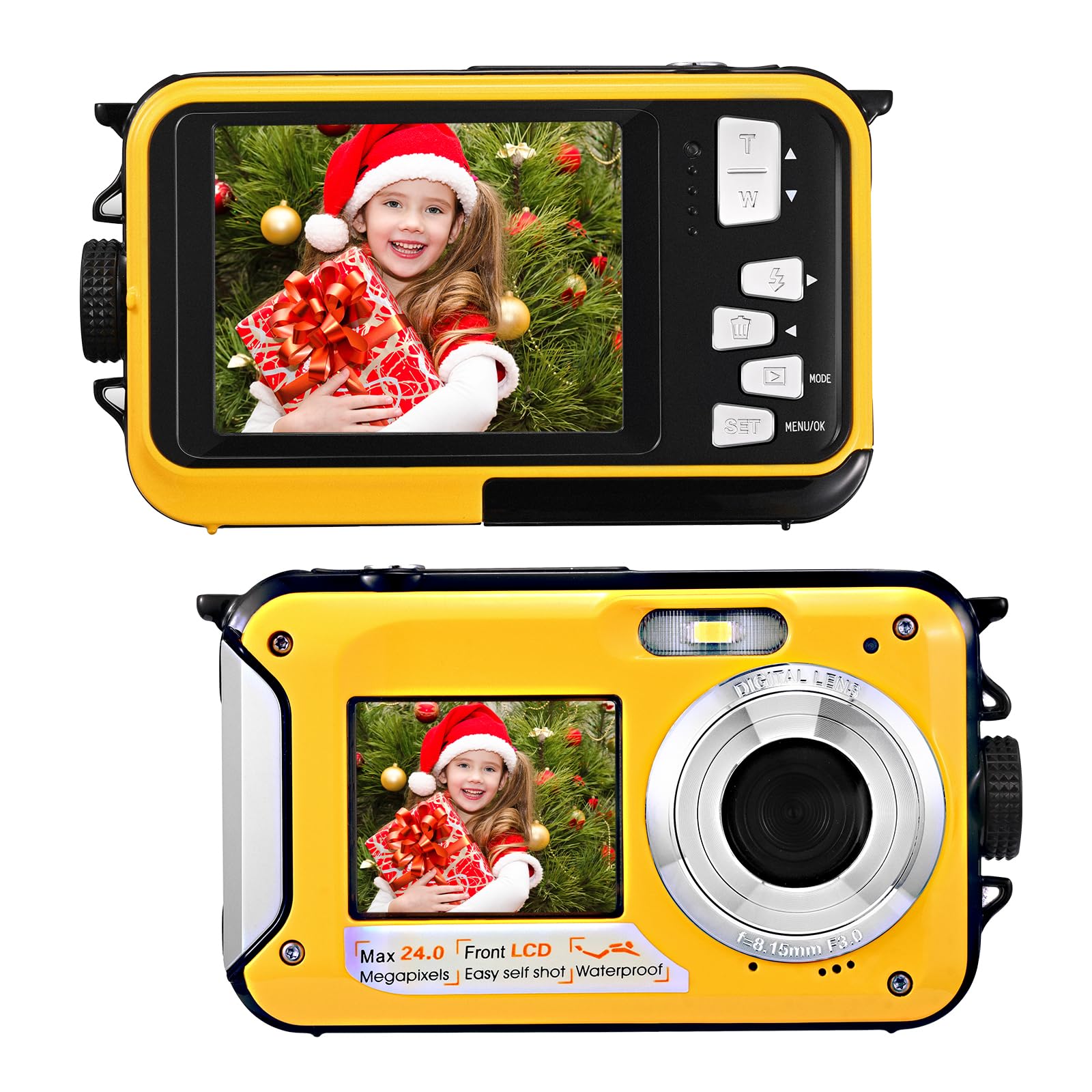 Fotocamera Digitale Impermeabile 2.7K 48MP, Giallo