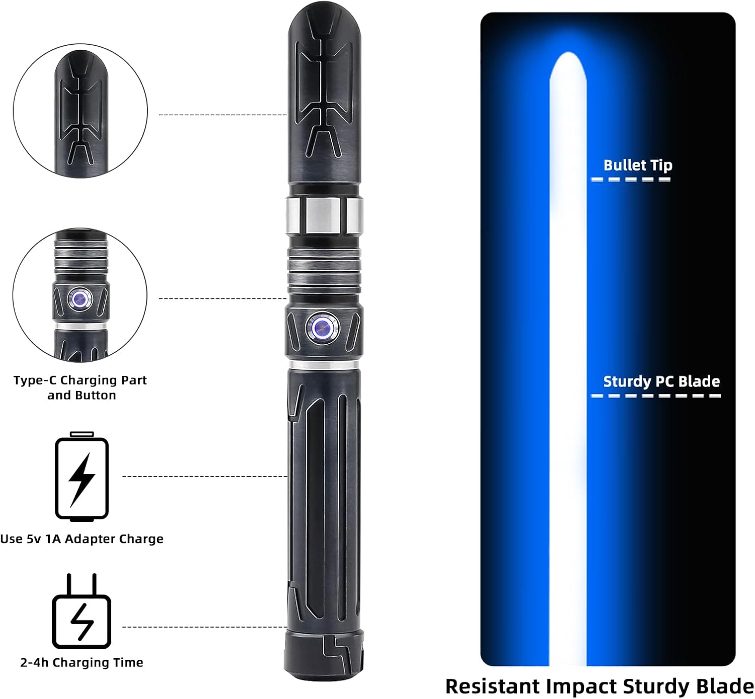 Spada Luminosa 2 in 1 con 12 Colori RGB e 16 Suoni - immagine 6