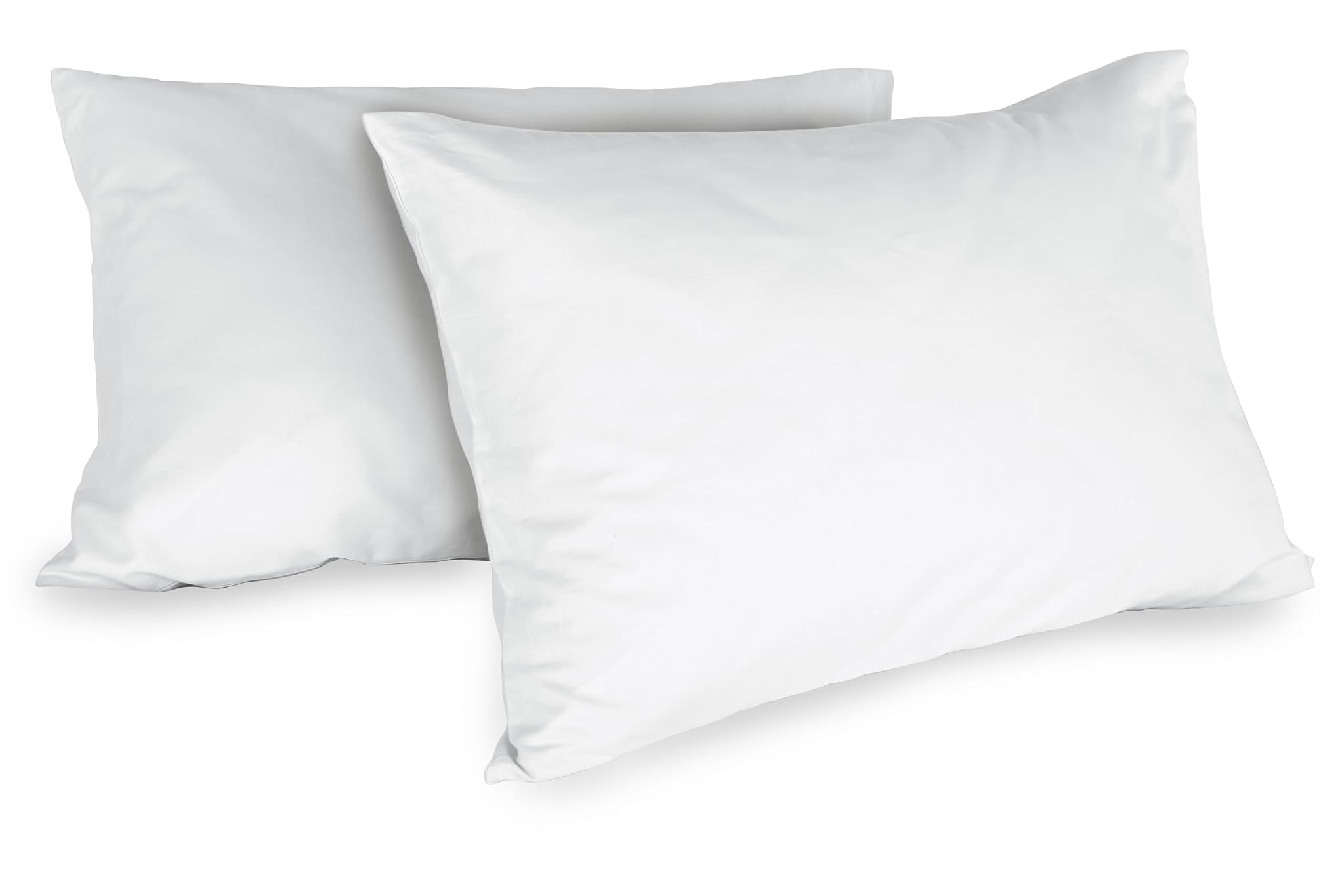 Zer0bed, Coppia Di Federe In Cotone 52x80 CM, Bianco, Set Di 2, Tinta Unita, 100 Percento Cotone, Cusino Letto, Chiusura A Busta