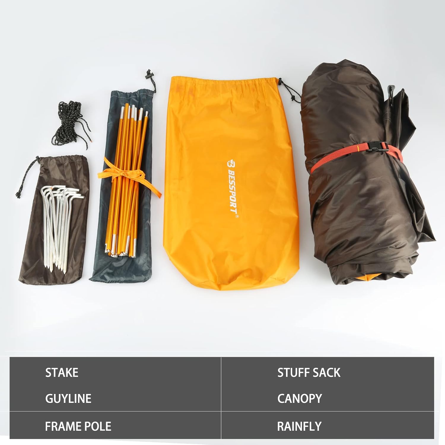 Bessport Tenda da Campeggio Ultraleggera 1-2-3 persona,Tenda a Cupola Istantanea Impermeabile Attività all'aperto Zaino Festival Per trekking Aldulto Tenda Campeggio Con ingombro ridotto - immagine 6